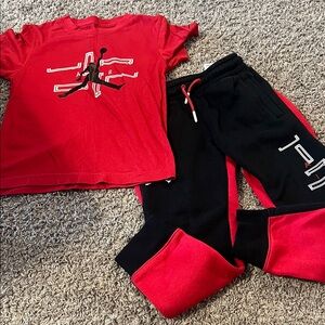 Nike Kids Red and Black Jogger Set
